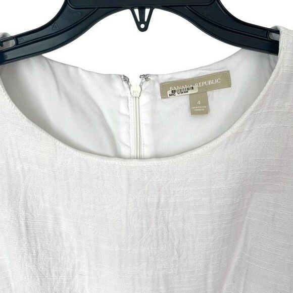 Banana Republic Womens Round Neck Sleeveless Peplum Tank Top White Size 4 - Picture 2 of 6